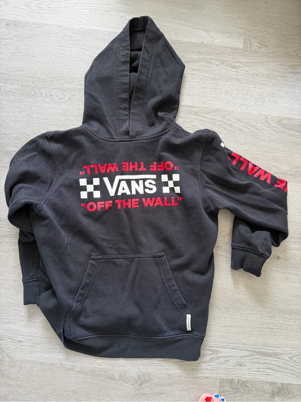 Vans Kids Black Hoodie with Red & White Logo